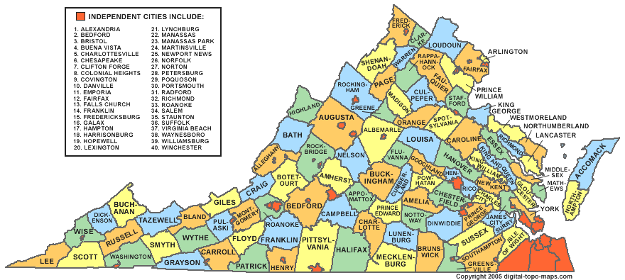 Virginia County Map