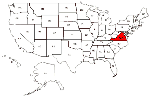 virginia on a us map Map Of Virginia Usa virginia on a us map