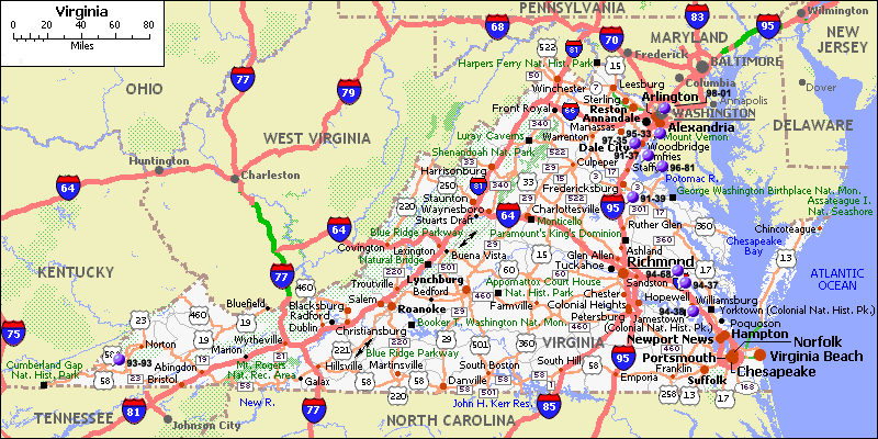 Virginia Road Map