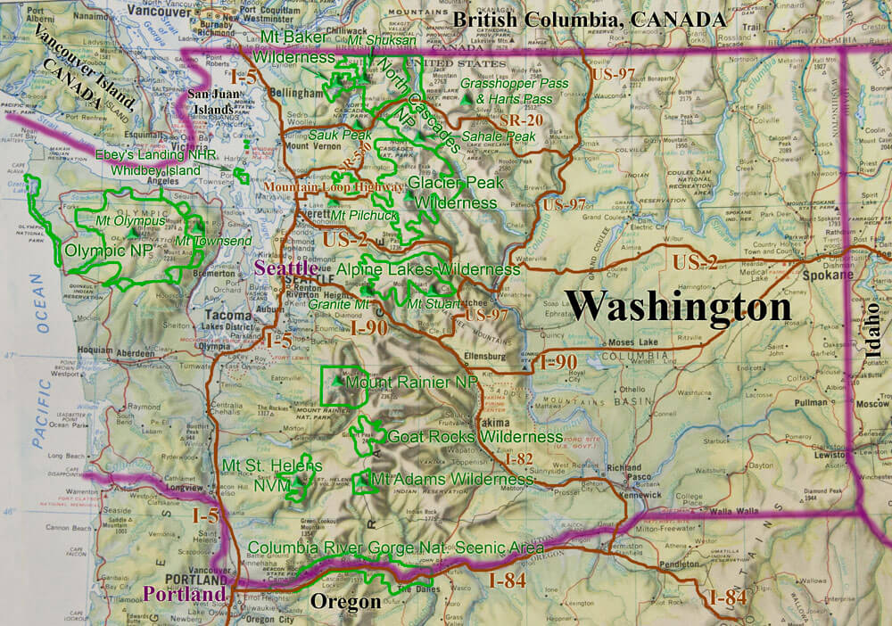 Washington State Road Recreation Map