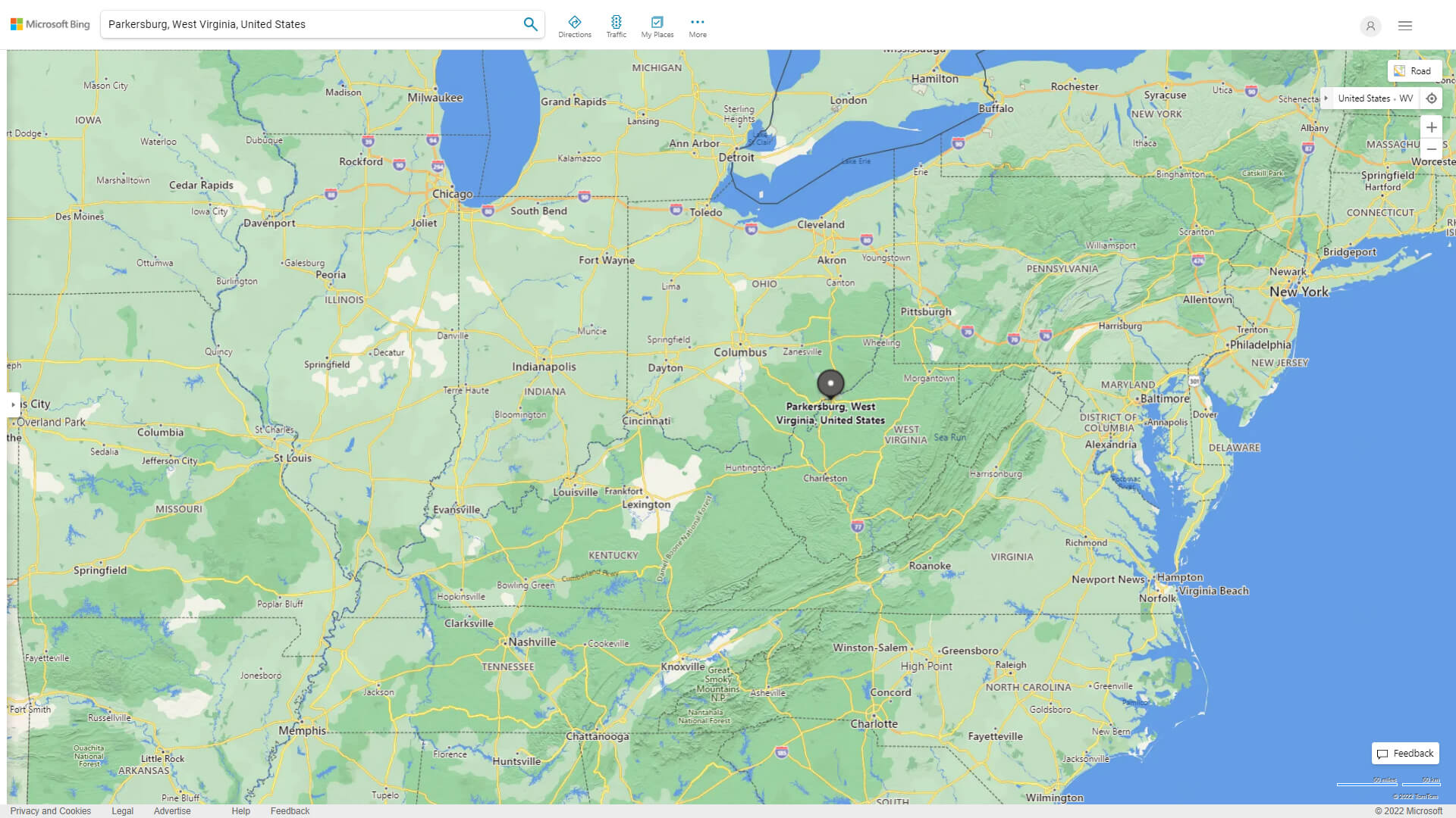 Parkersburg, West Virginia Map
