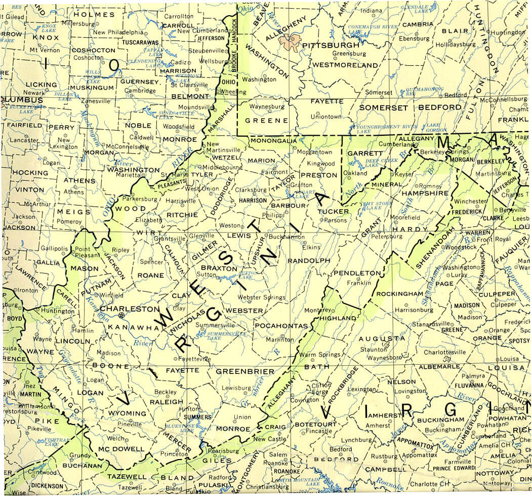 West Virginia Historical Map