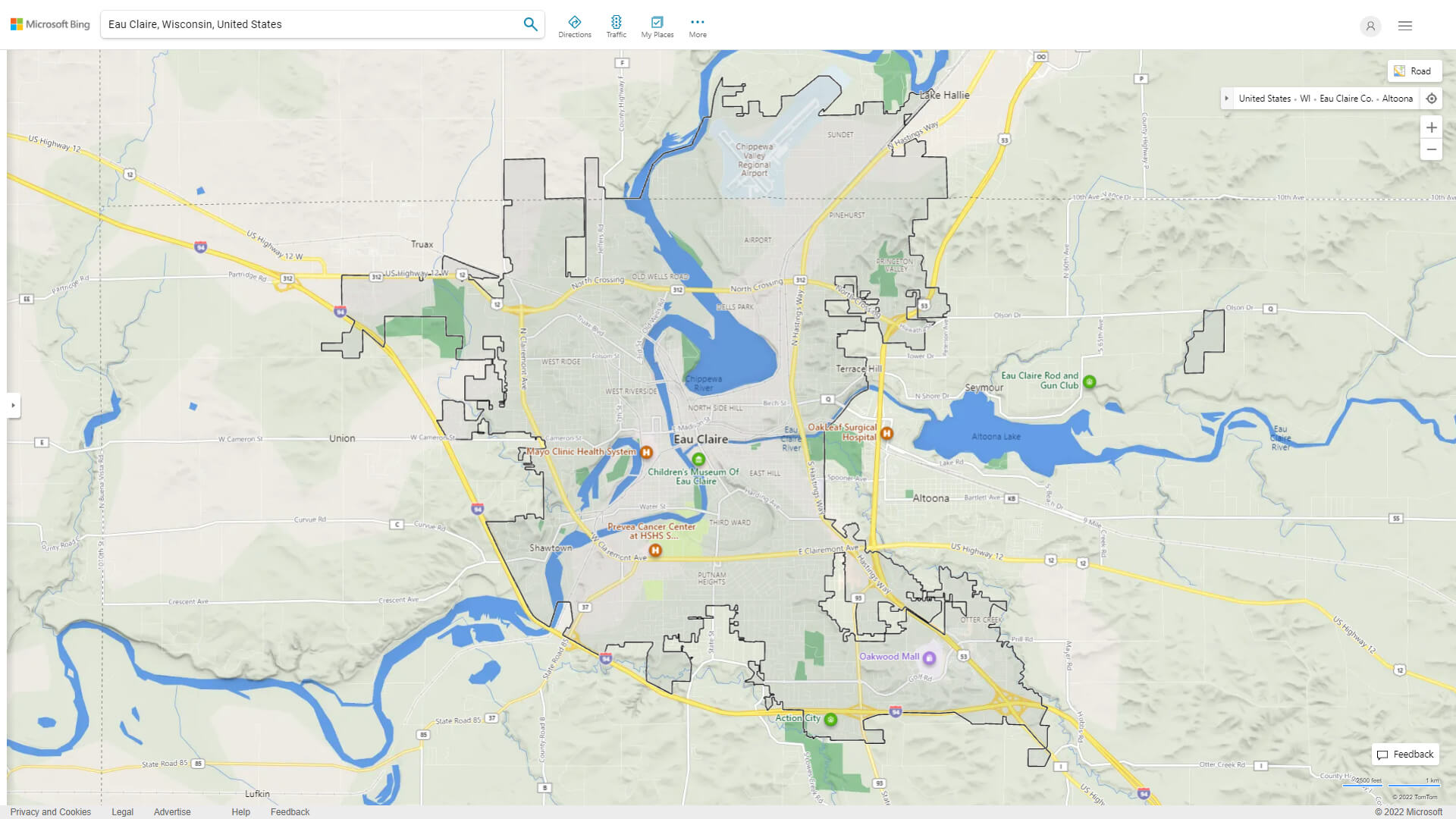 Eau Claire, Wisconsin Map