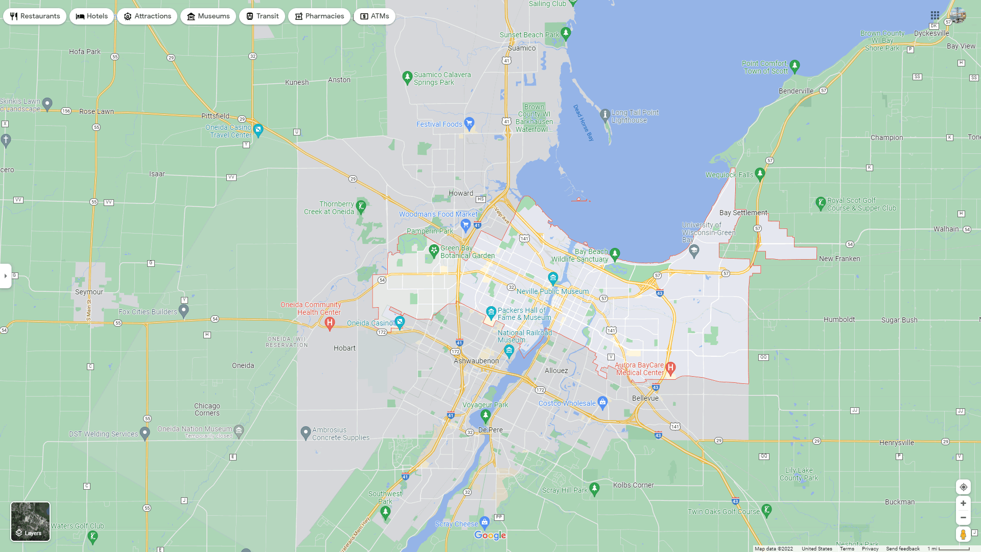 Green Bay Wisconsin Map Green Bay, Wisconsin Map