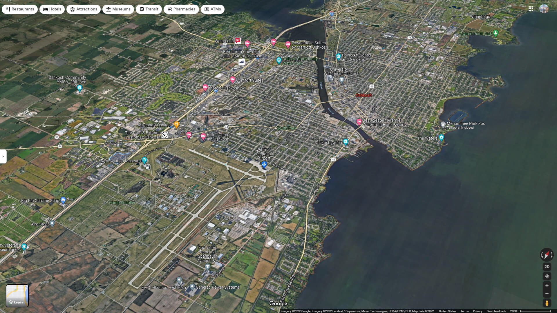 Oshkosh, Wisconsin Map
