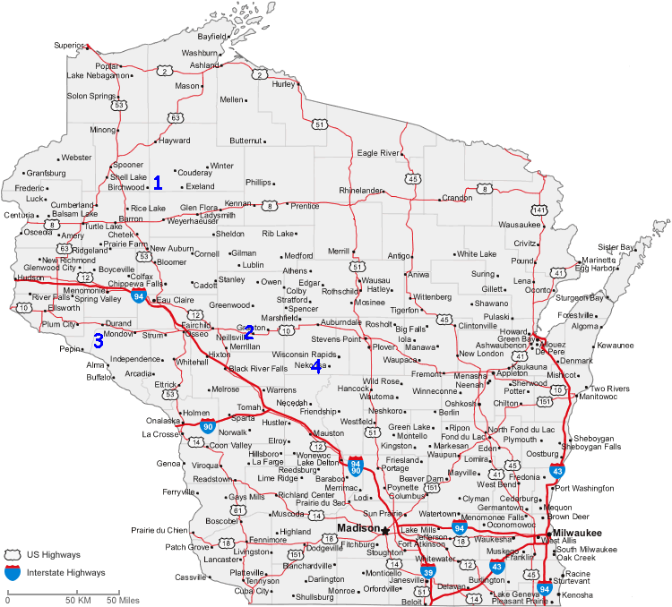 Wisconsin City Map