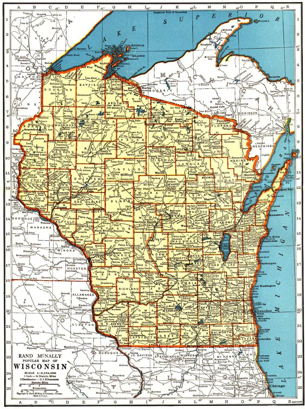 Wisconsin Historical Map