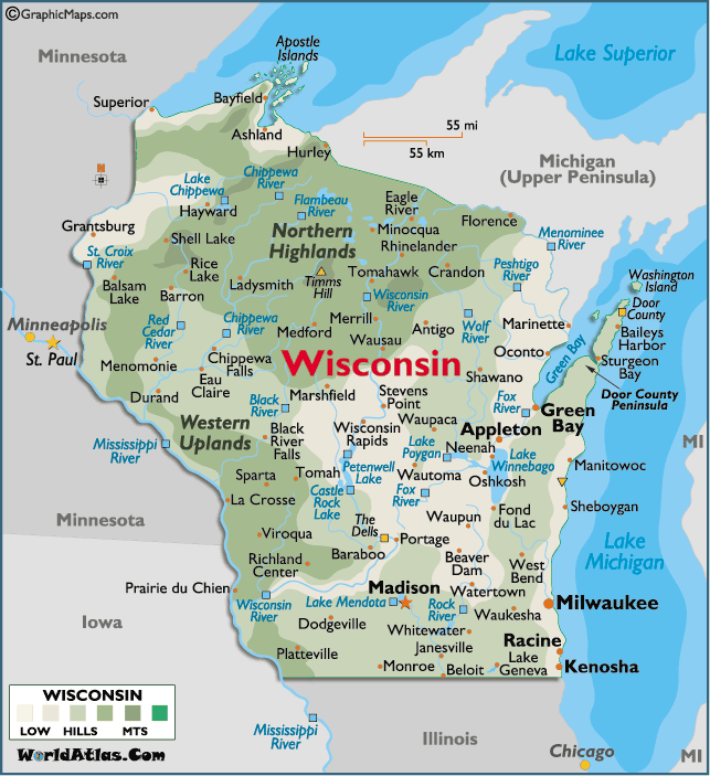 Wisconsin Map United States