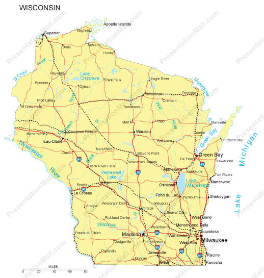 Wisconsin Map Milwaukee