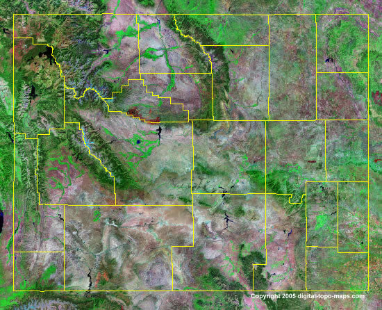 Wyoming Satellite Map