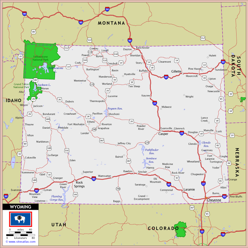 Wyoming Map United States