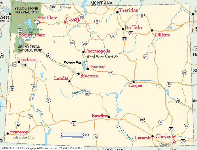 Wyoming National Park Map