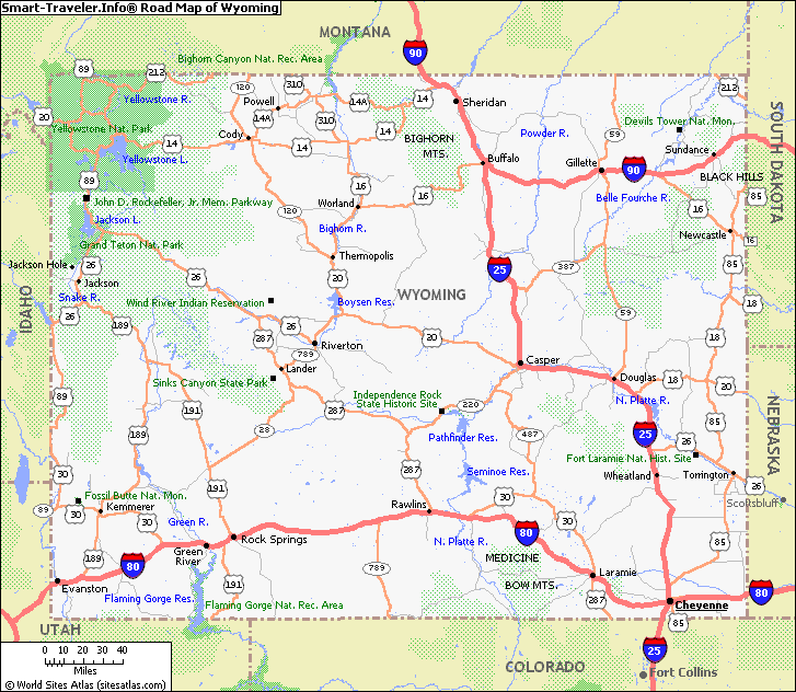 wyoming road and travel conditions map