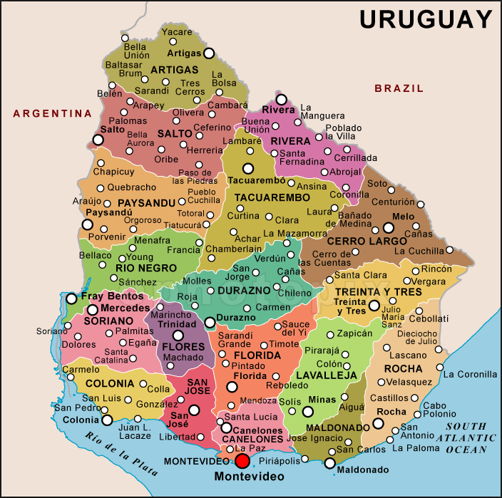 Uruguay Political Map