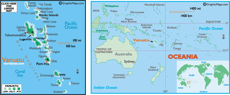 map of Vanuatu