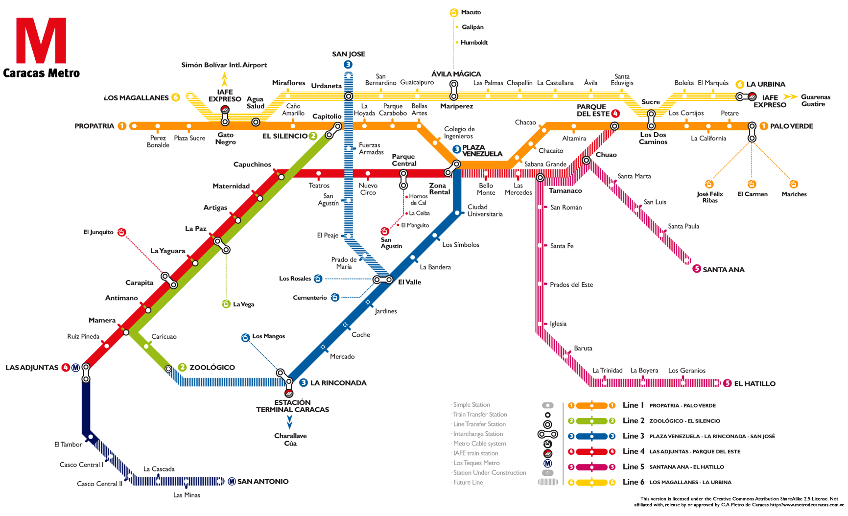 caracas metro map