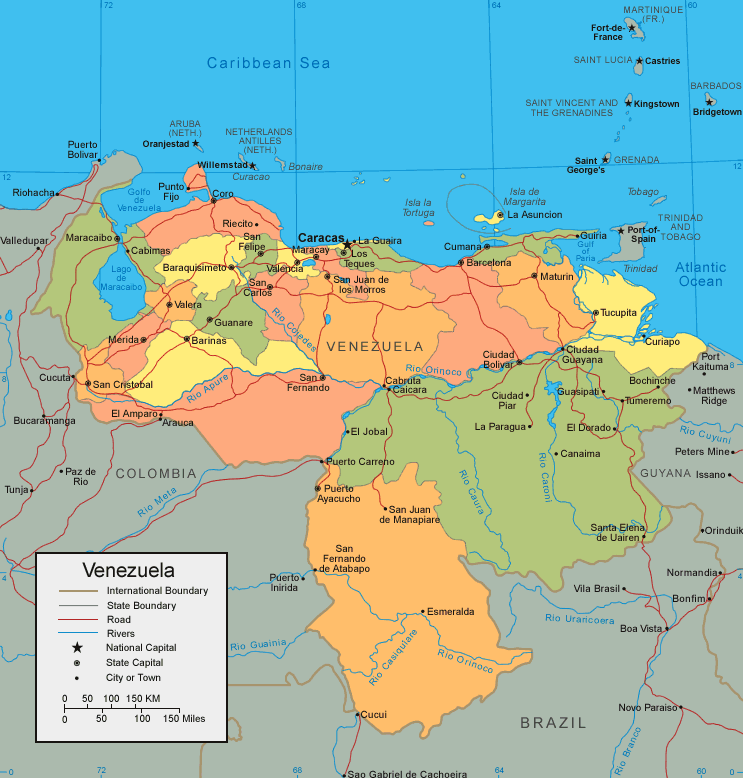 Venezuela Regions Map