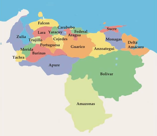 Venezuela District Map