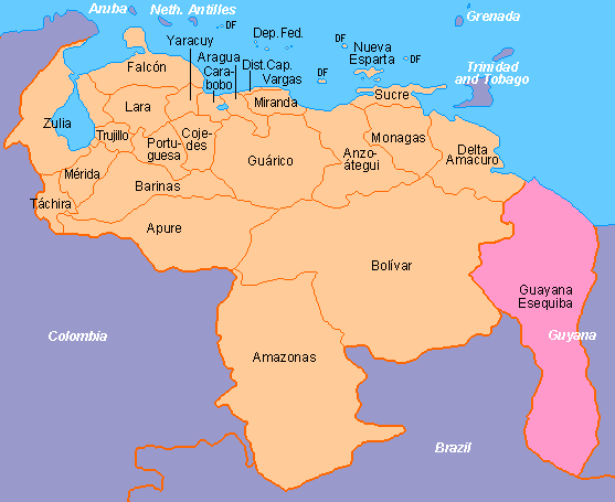 Venezuela Regions Map