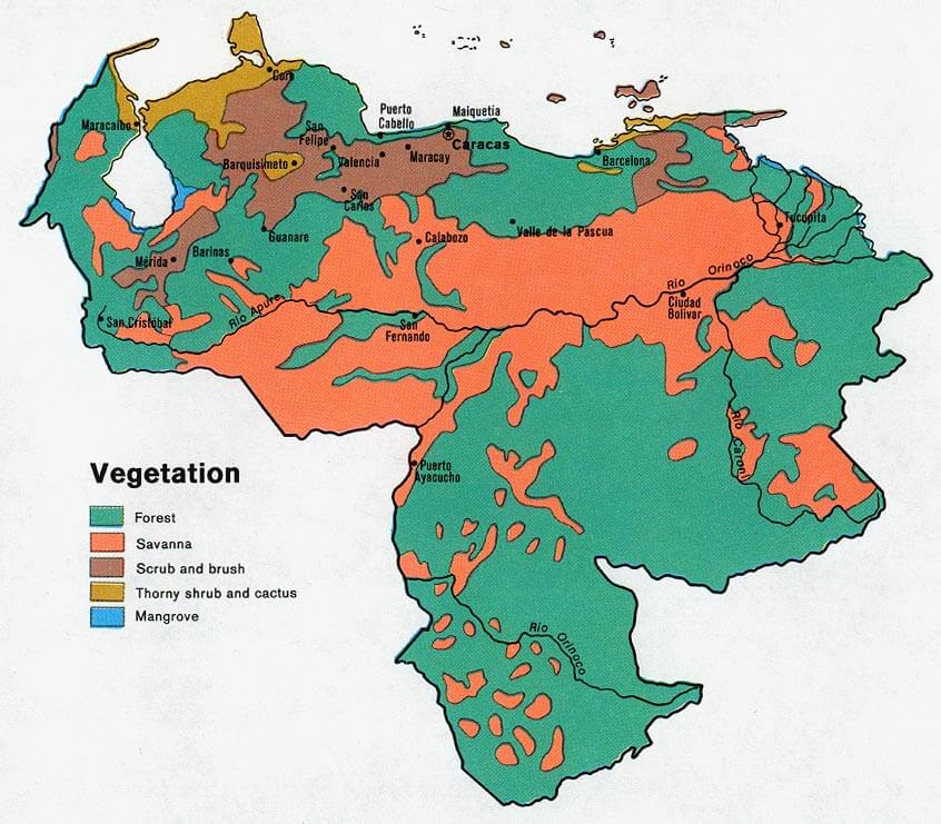 Venezuela Vegetation Map 1972