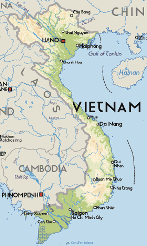 vietnam map hanoi