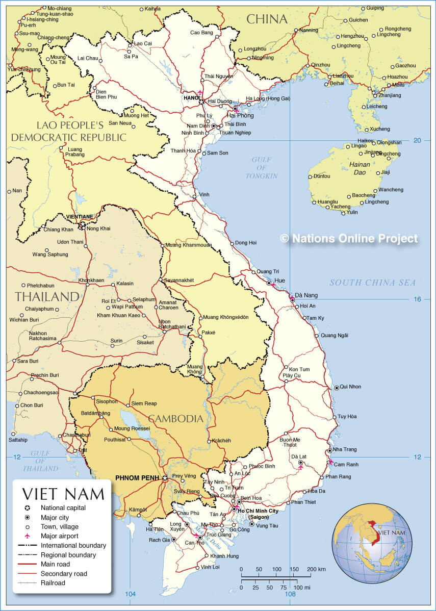 vietnam political map