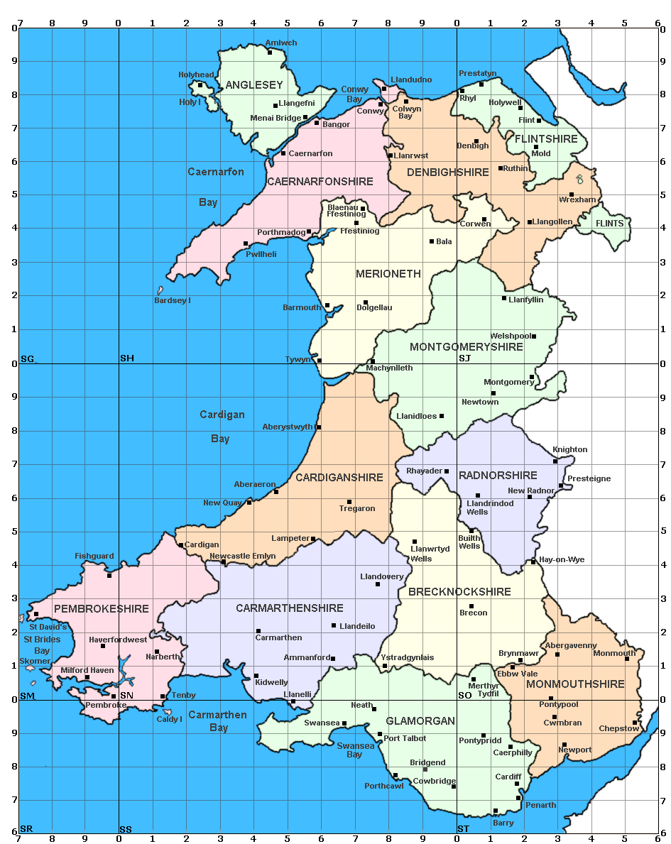 Wales Map Wales Map