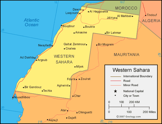 MAP OF WESTERN SAHARA