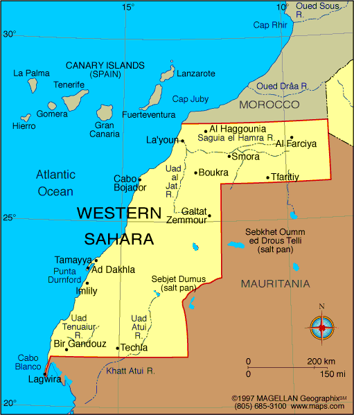 western sahara map