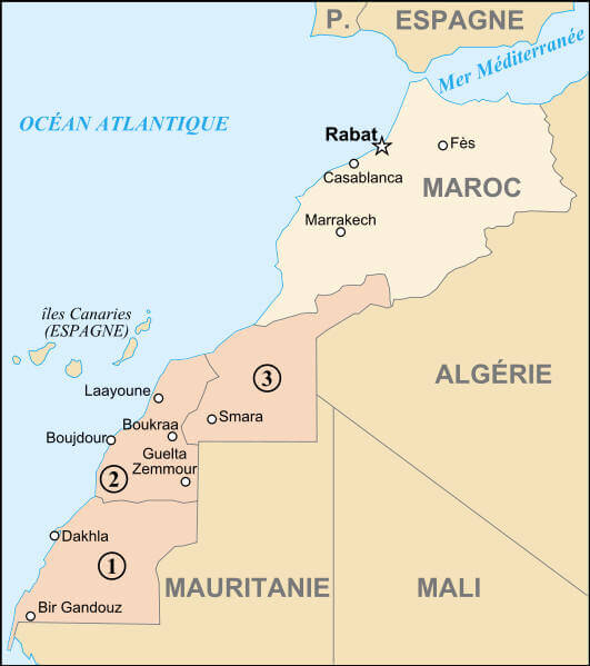 western sahara regions map