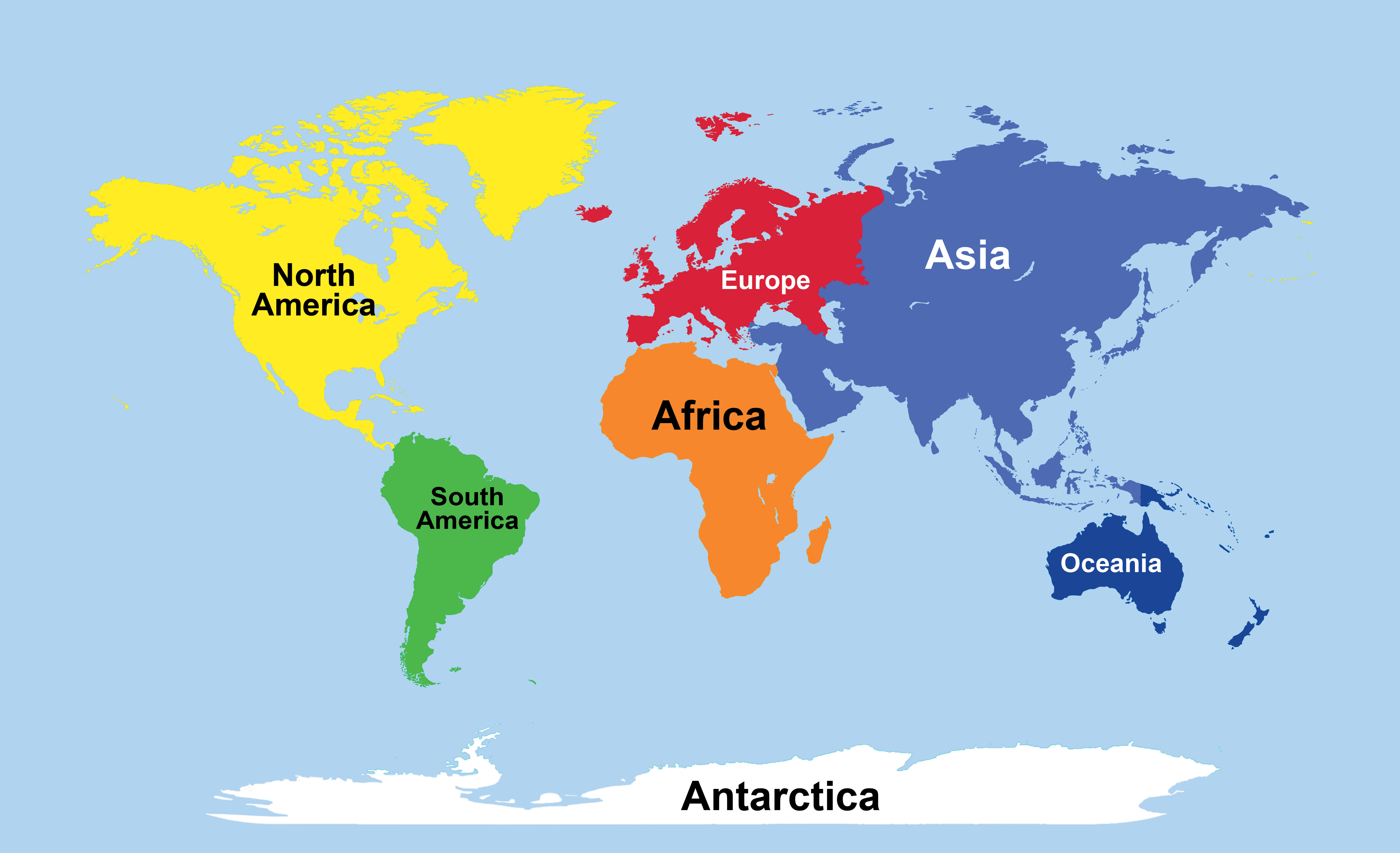 World Continents Map With Countries