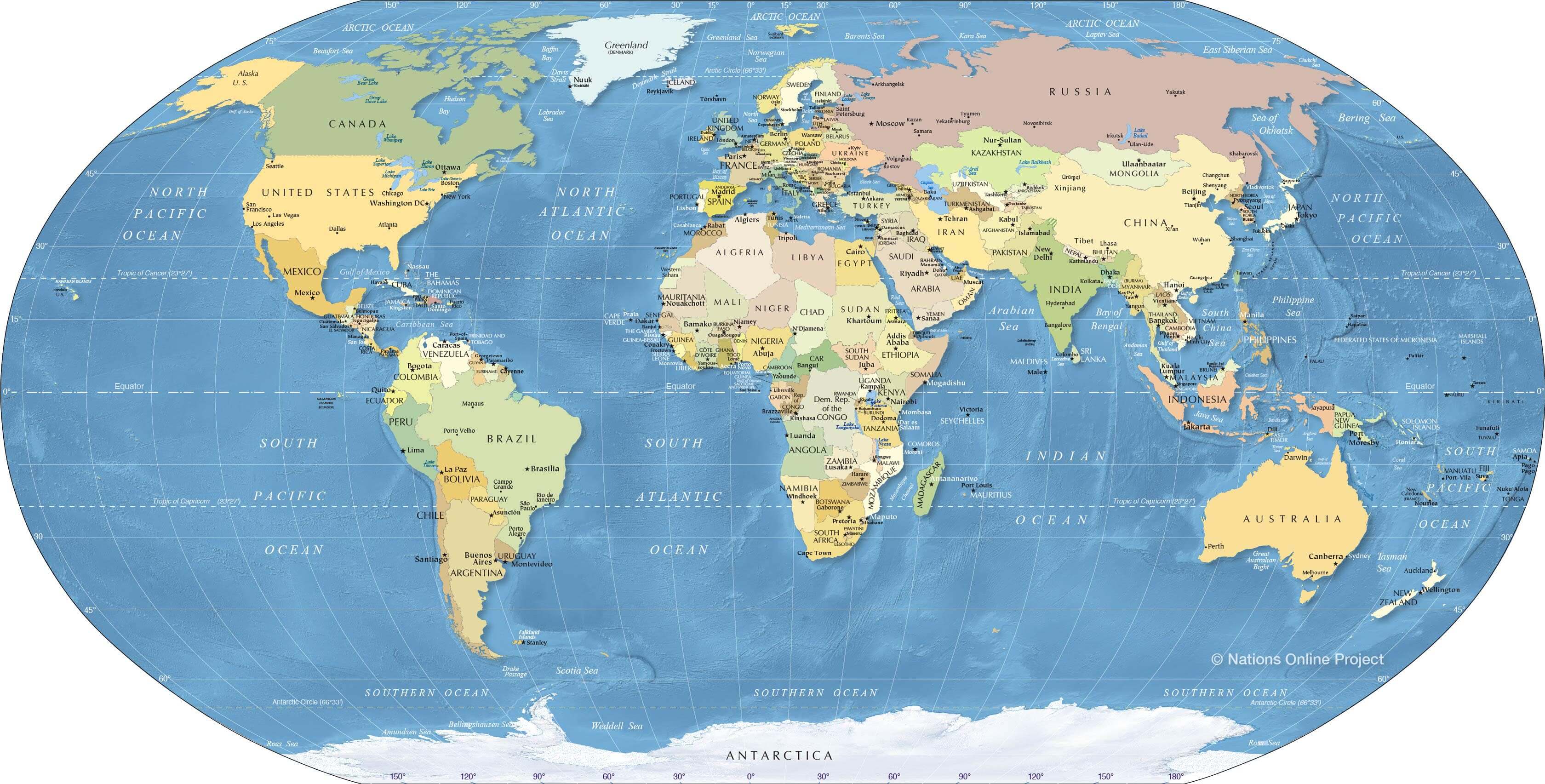 political World atlas with high resolution