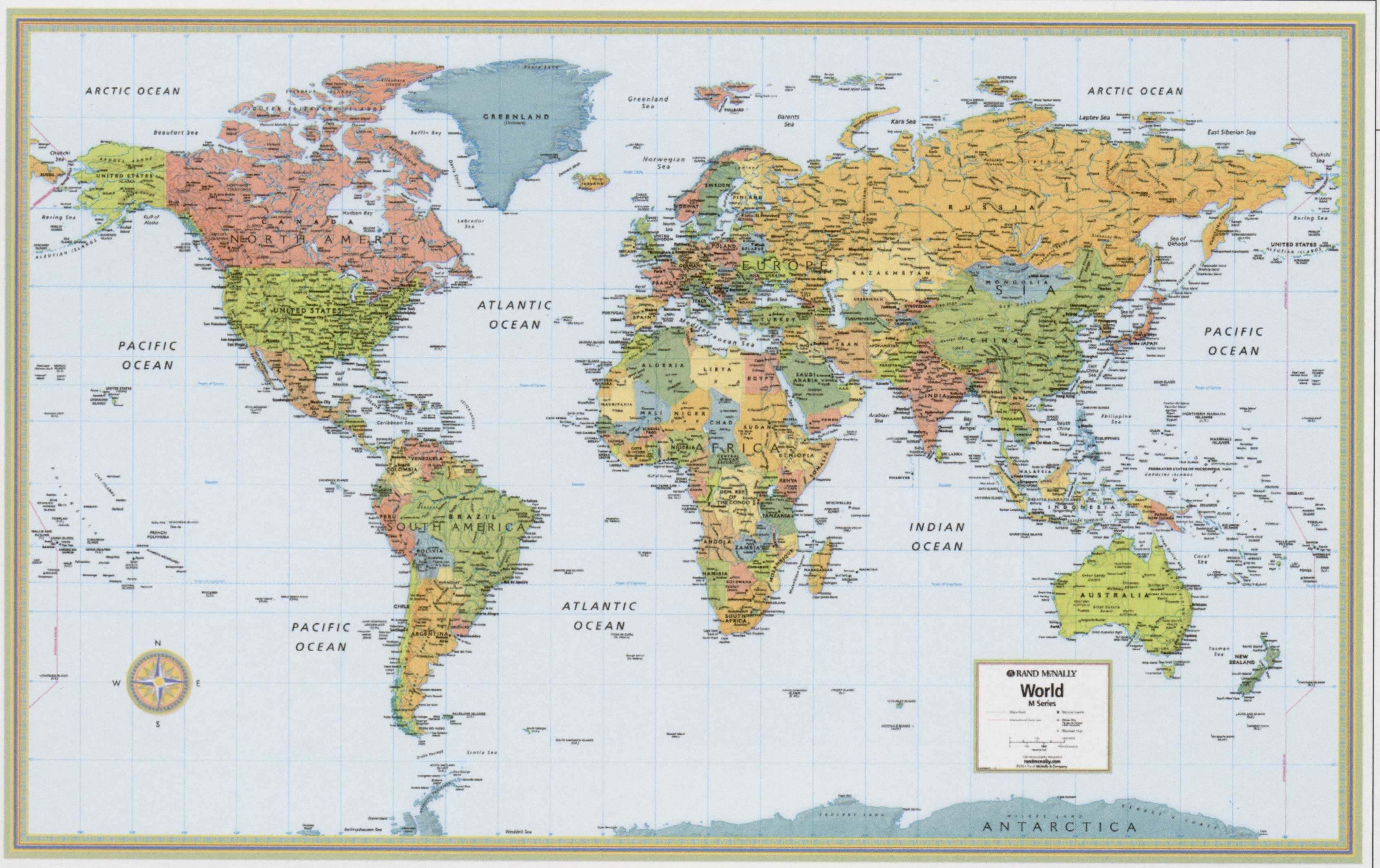 World map atlas high resolution with countries