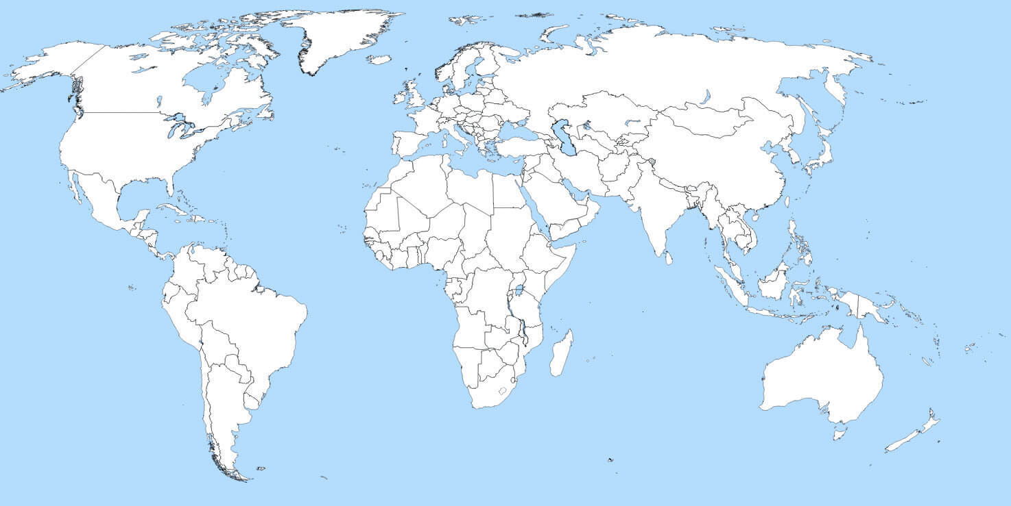Blank World Continents Map