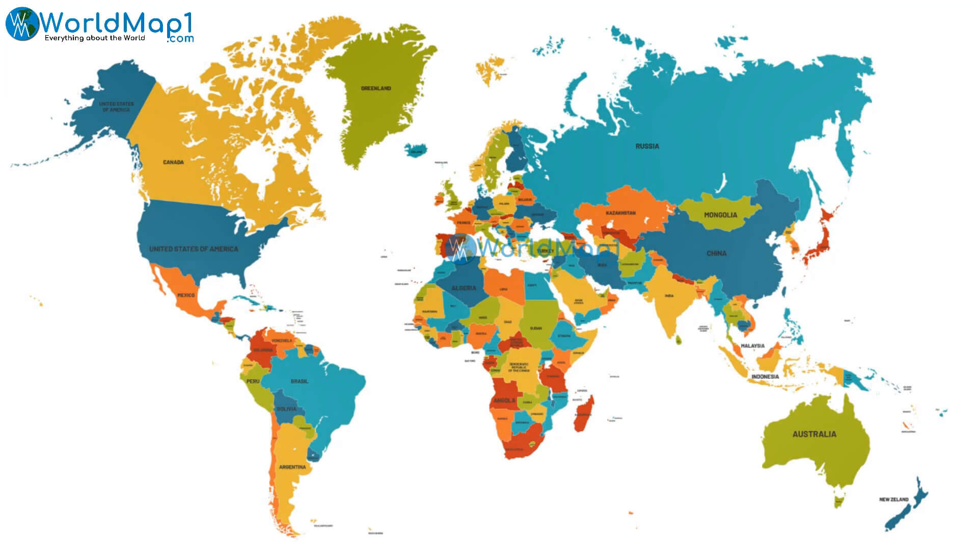 World Countries High Detailed Map