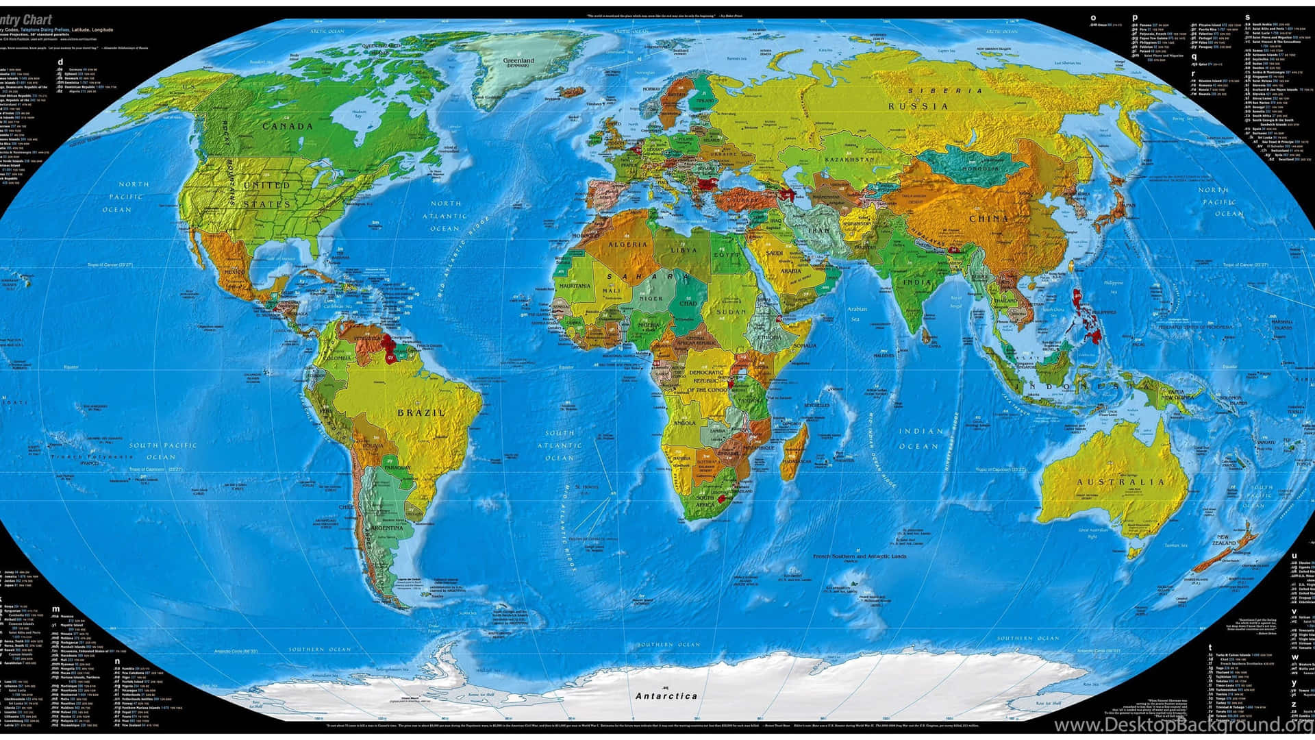 Detailed topographic map of the World