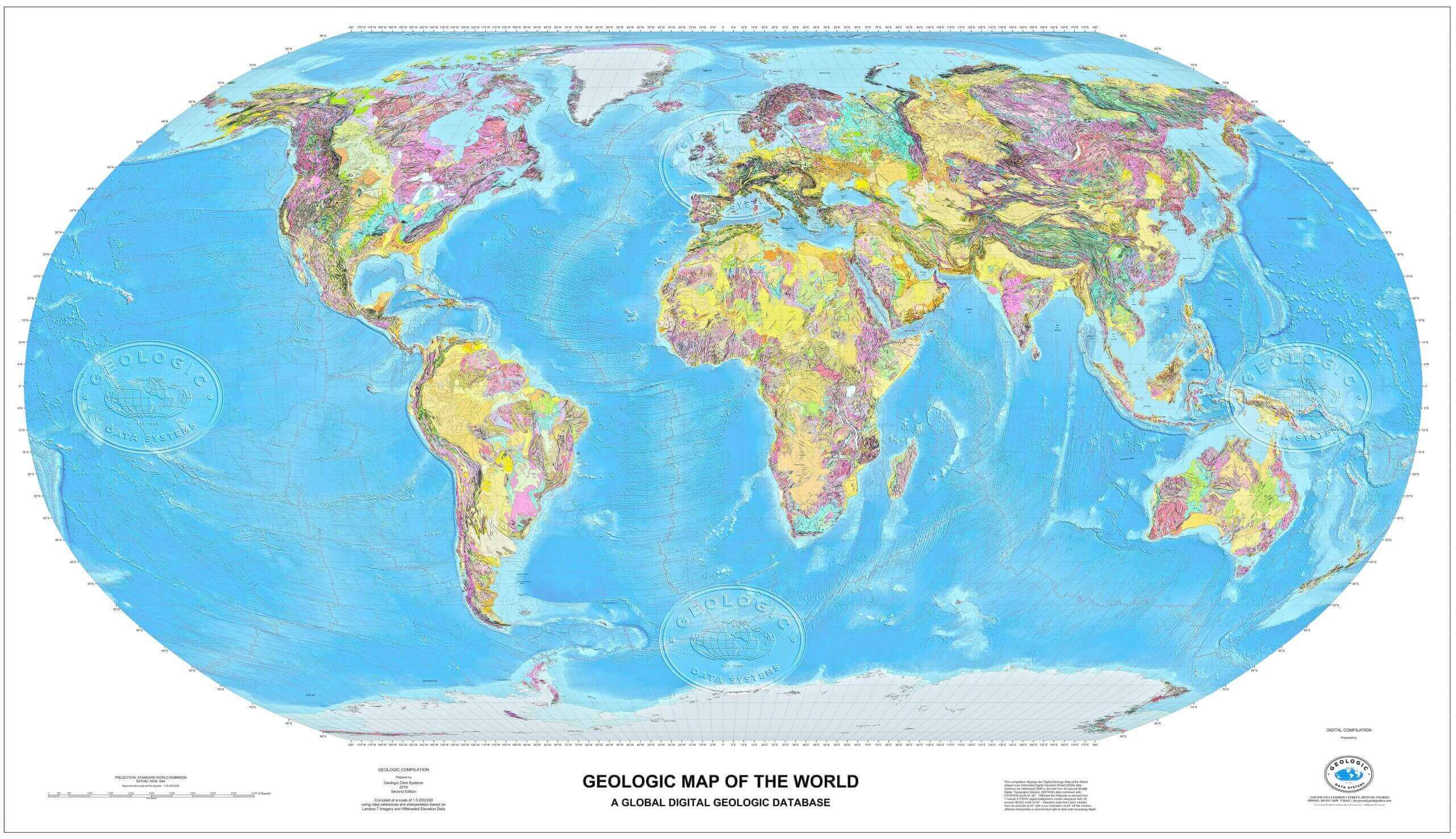 Large detaied World geological map