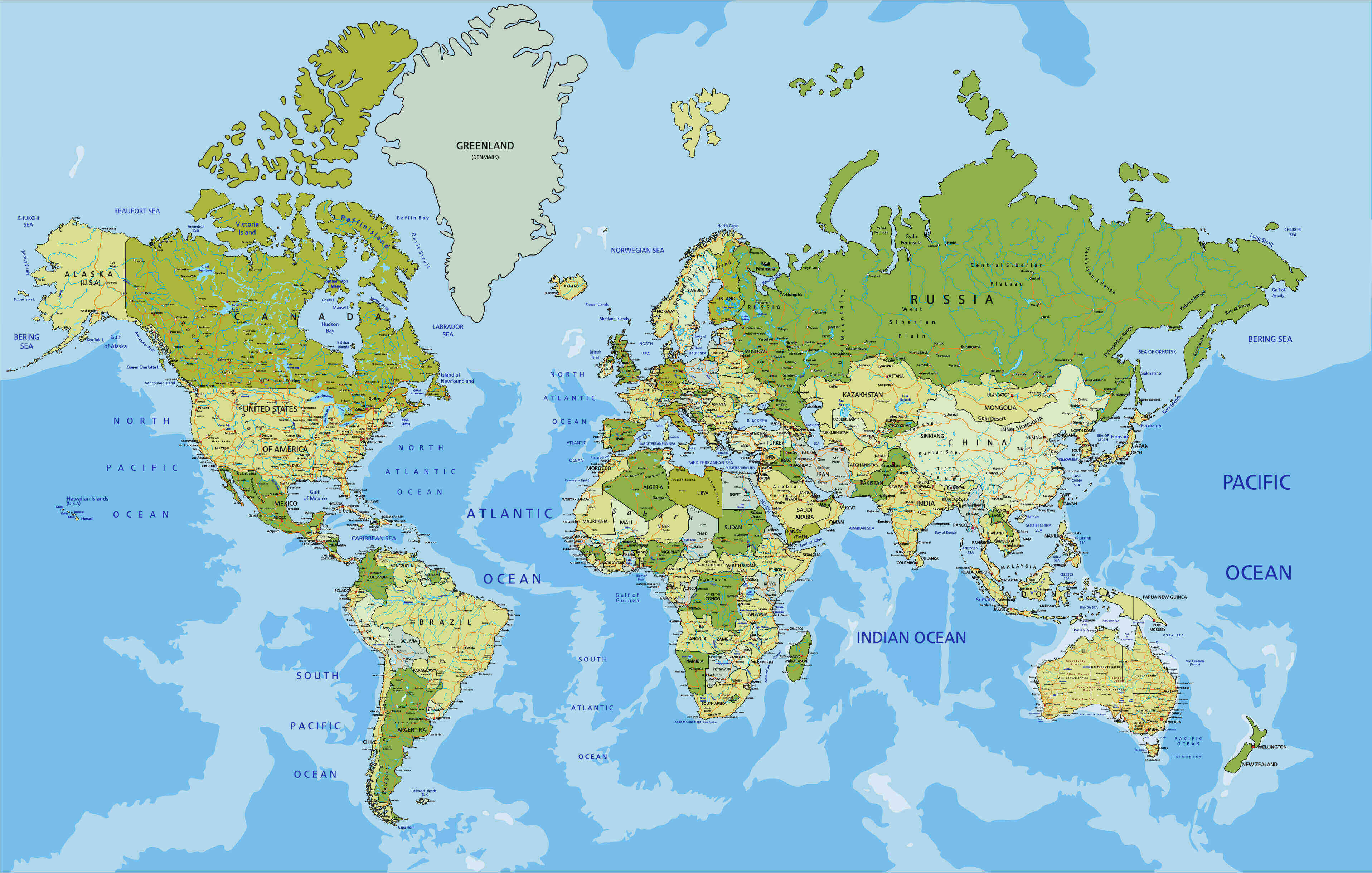 World detaied political map