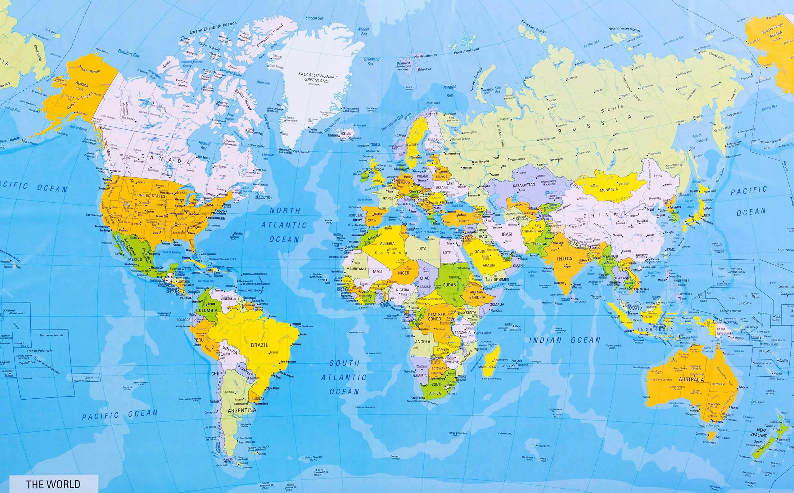 World detailed map with countries