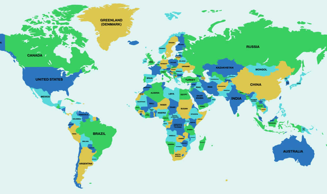 World Detailed Maps with Countries and Borders
