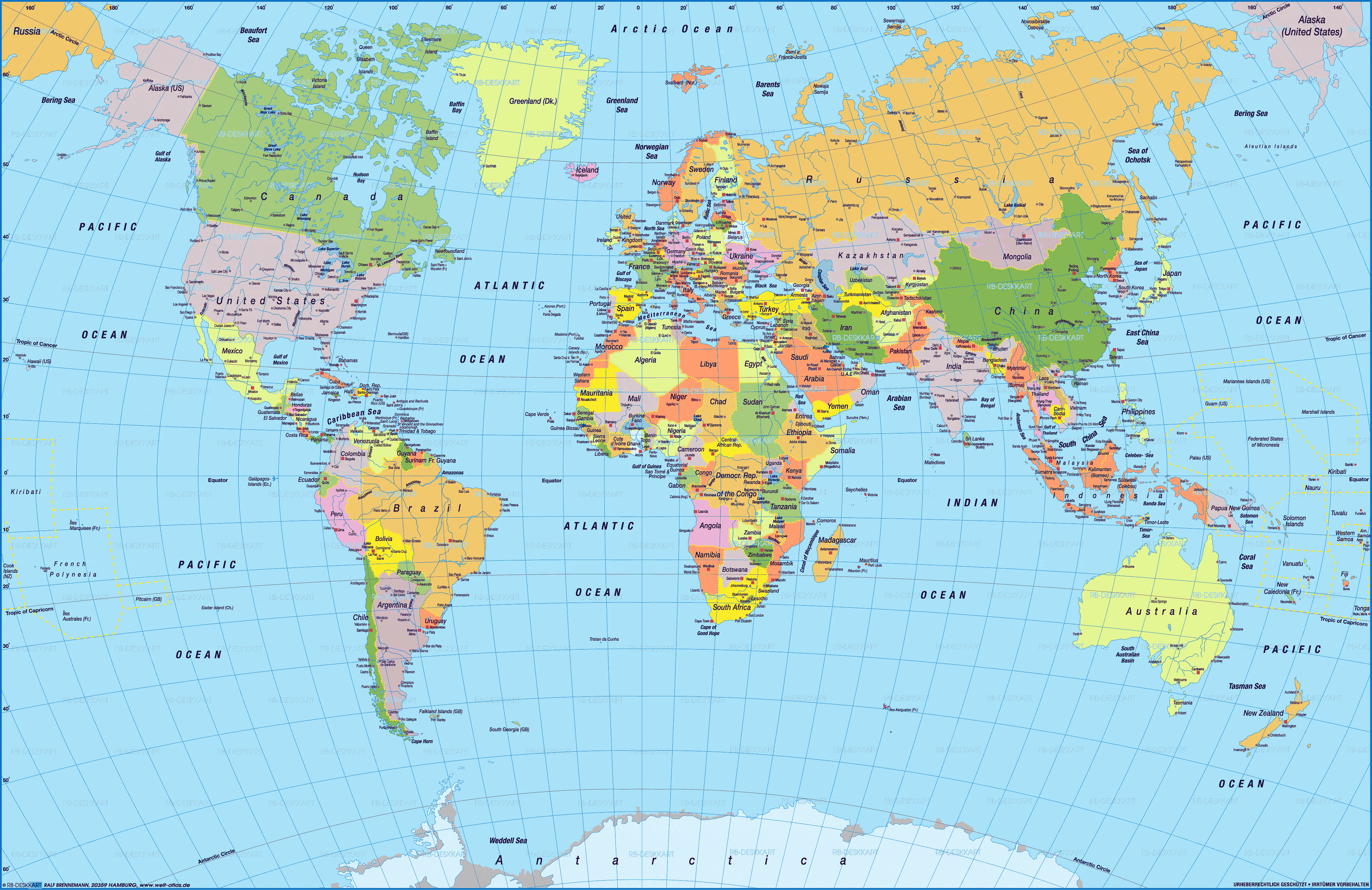 English World Political Map Map English Version