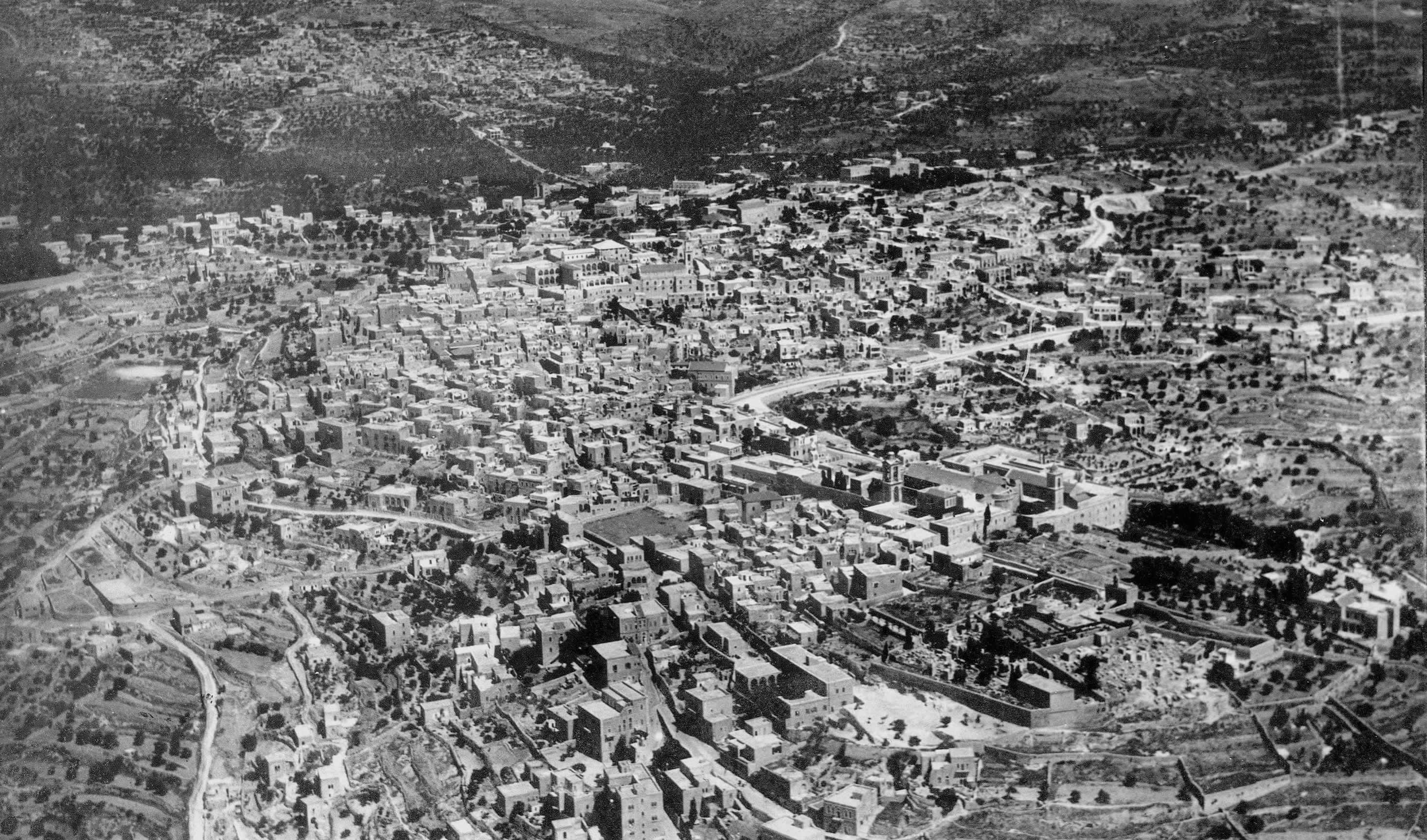 Aerial view of the city Bethlehem 1937