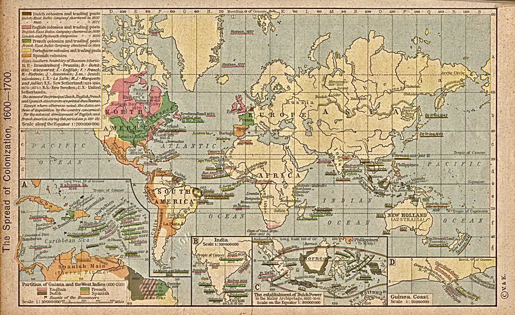 world colonization map 1600 1700