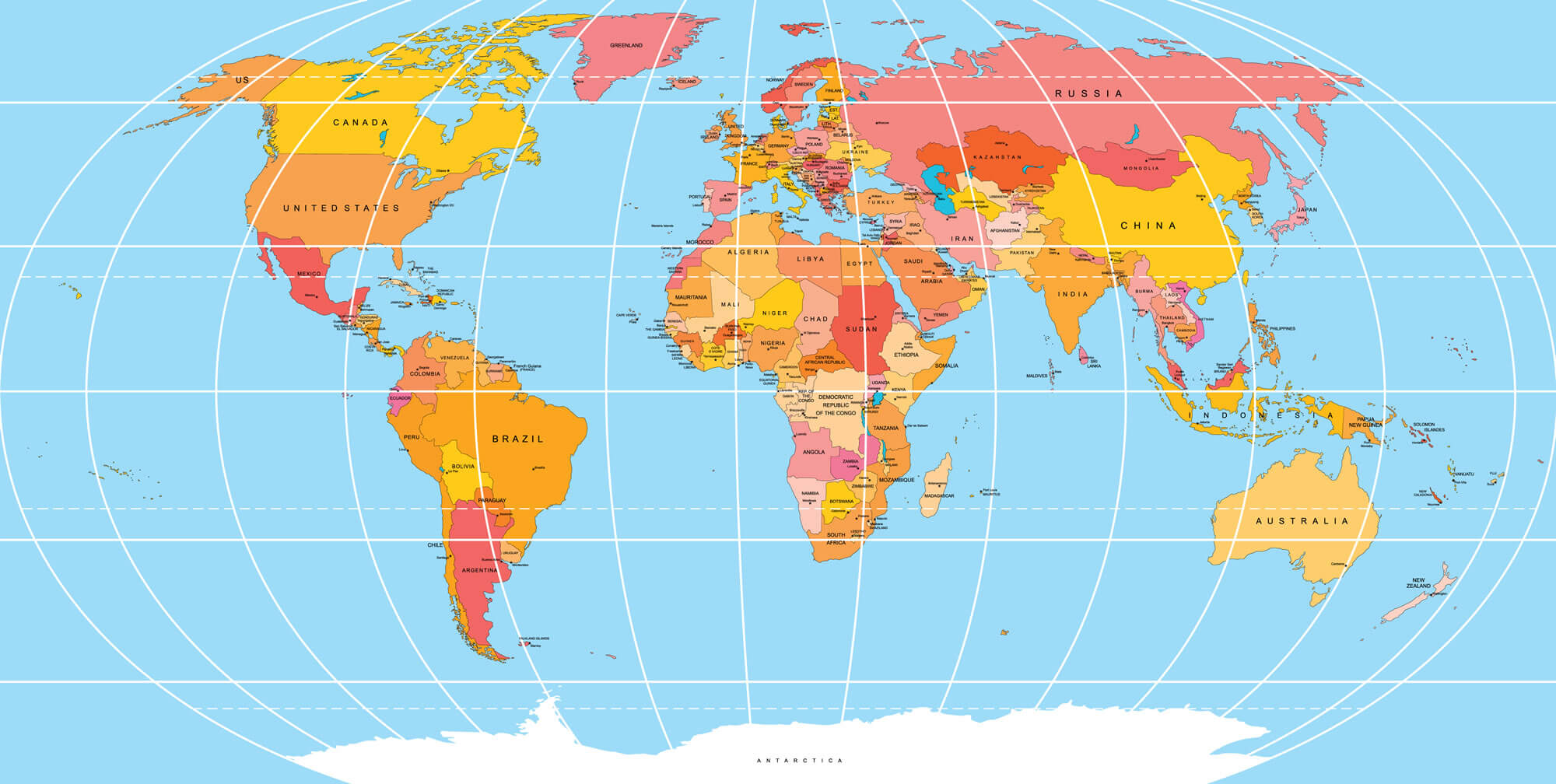 World Map in Yiddish Language