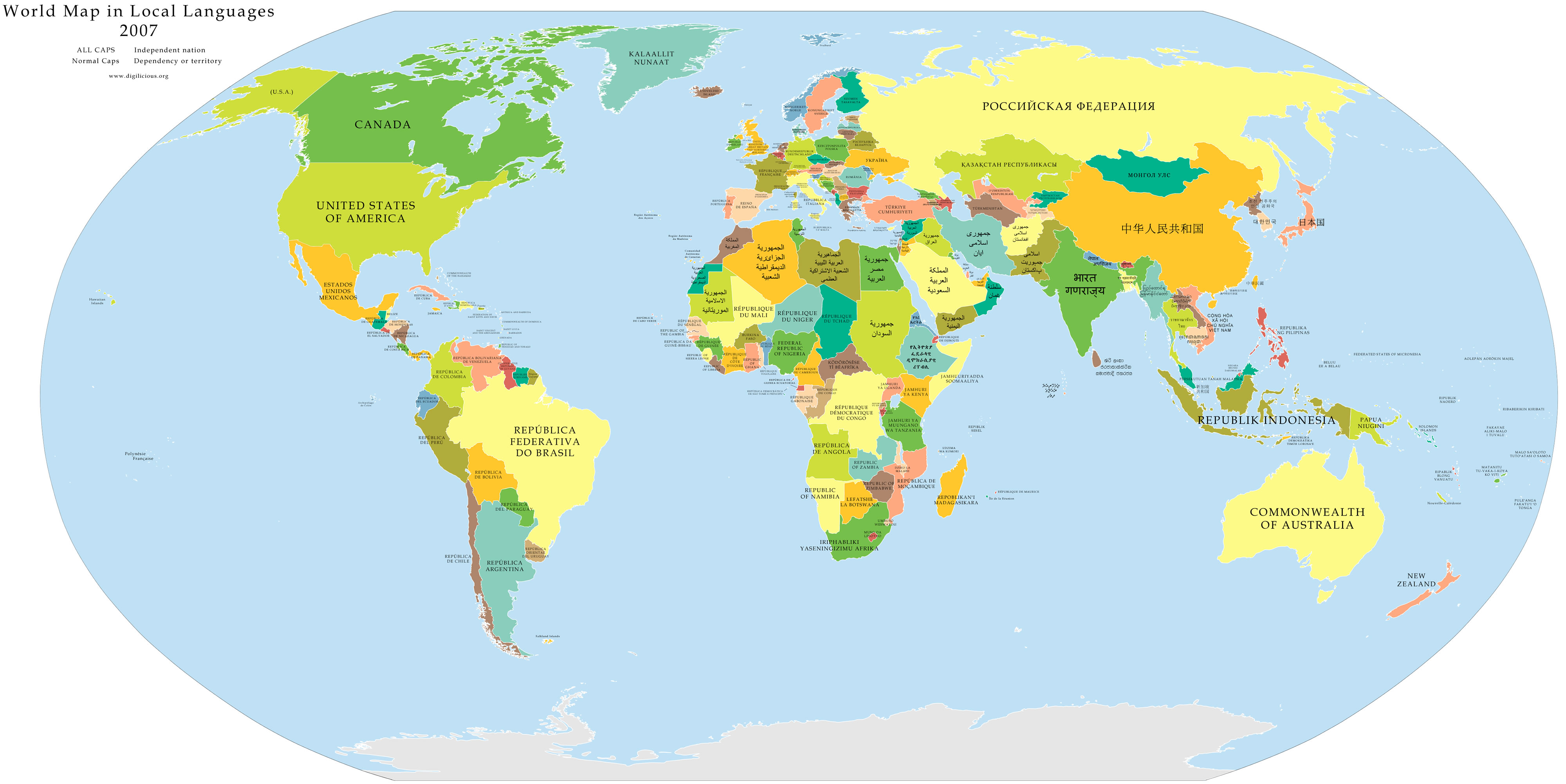 World Map in Languages