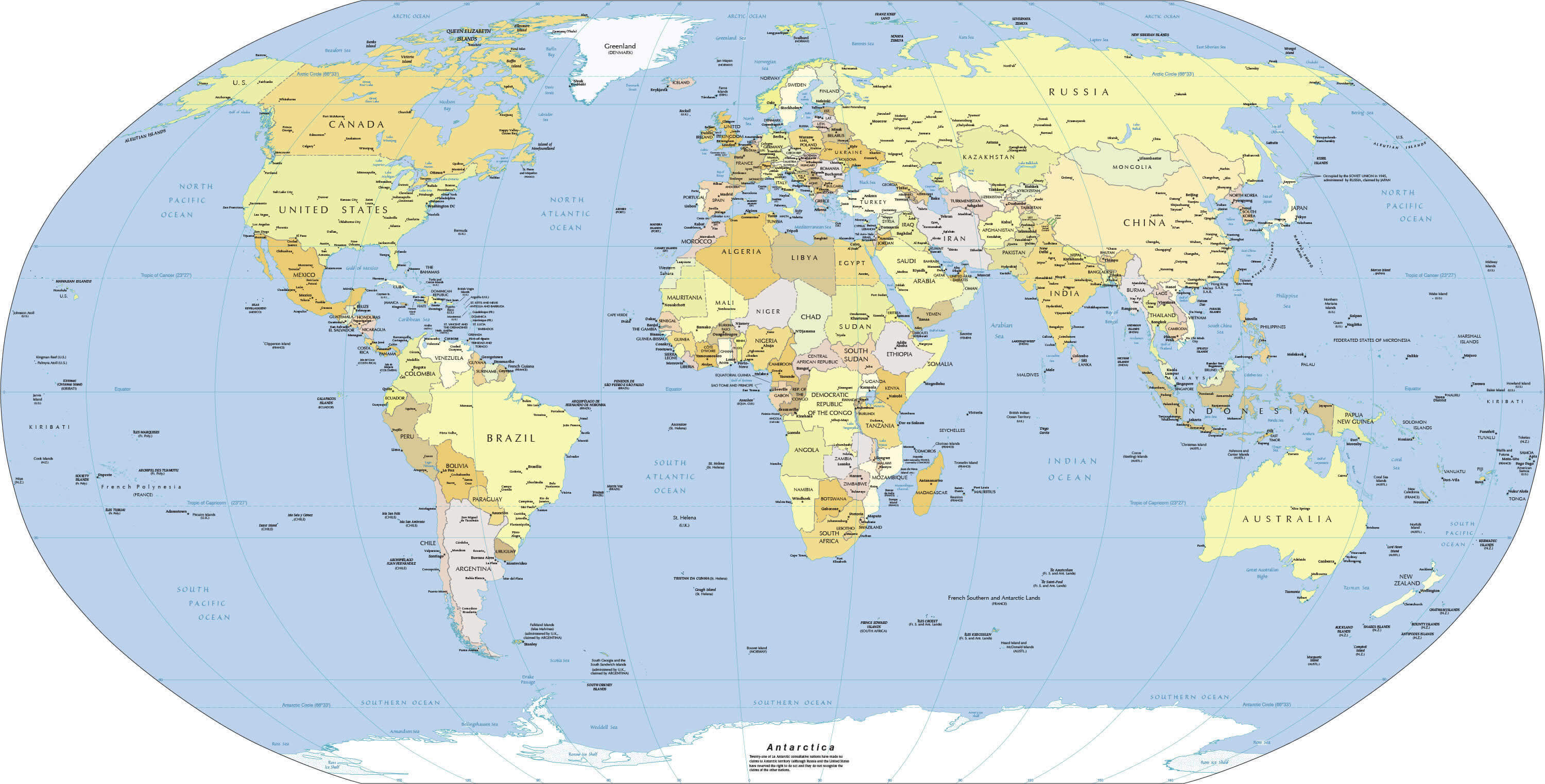 Large World Map with World Continents