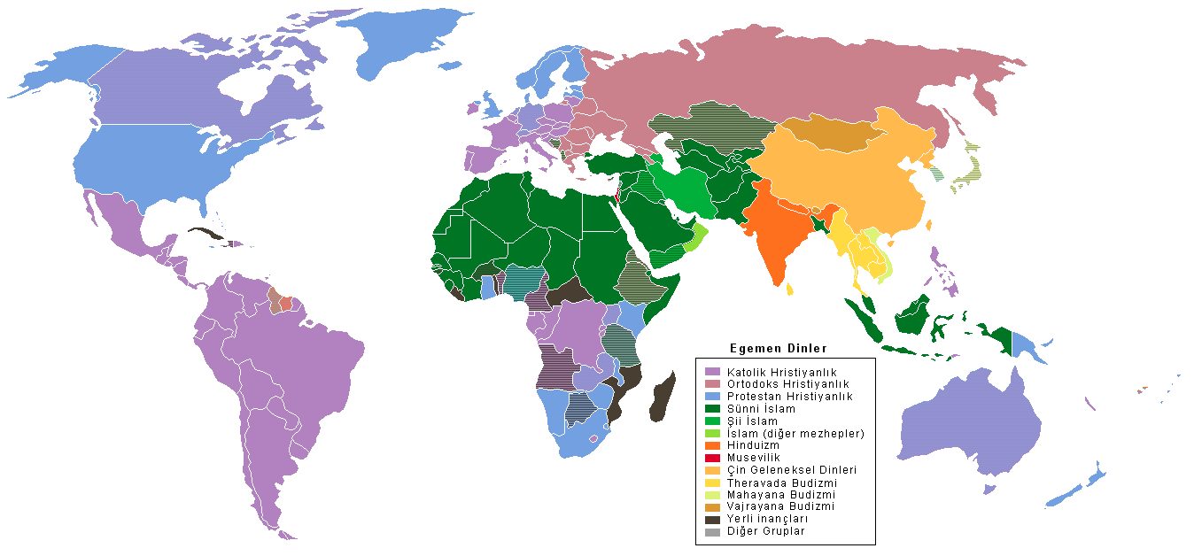 Map of the World Religions