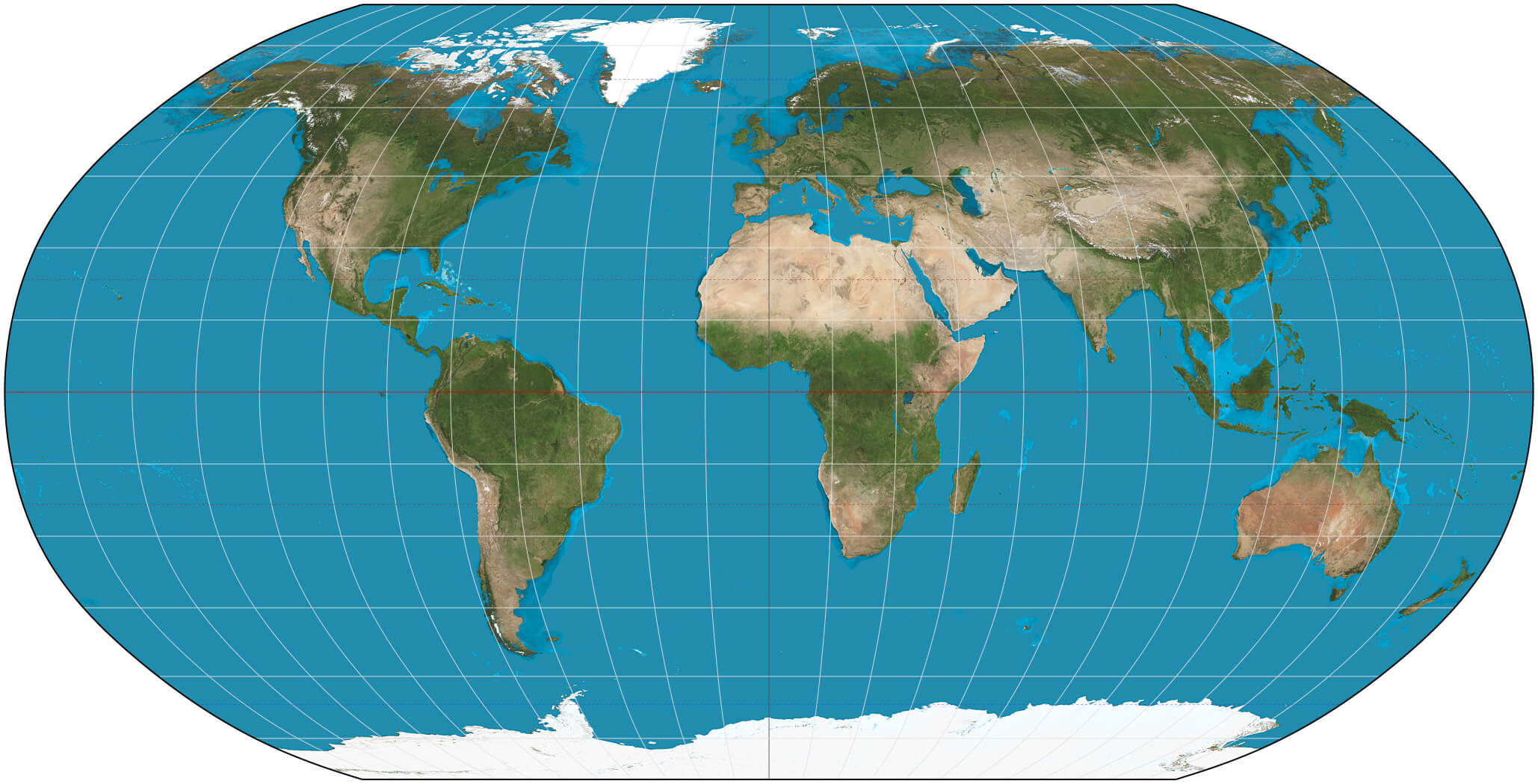 World physical map National Geographic