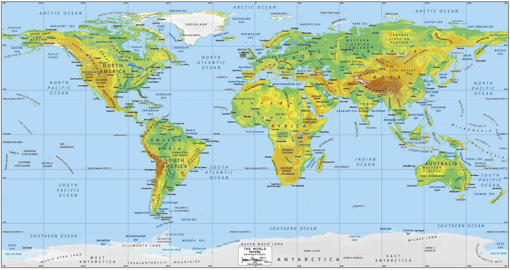 World physical map