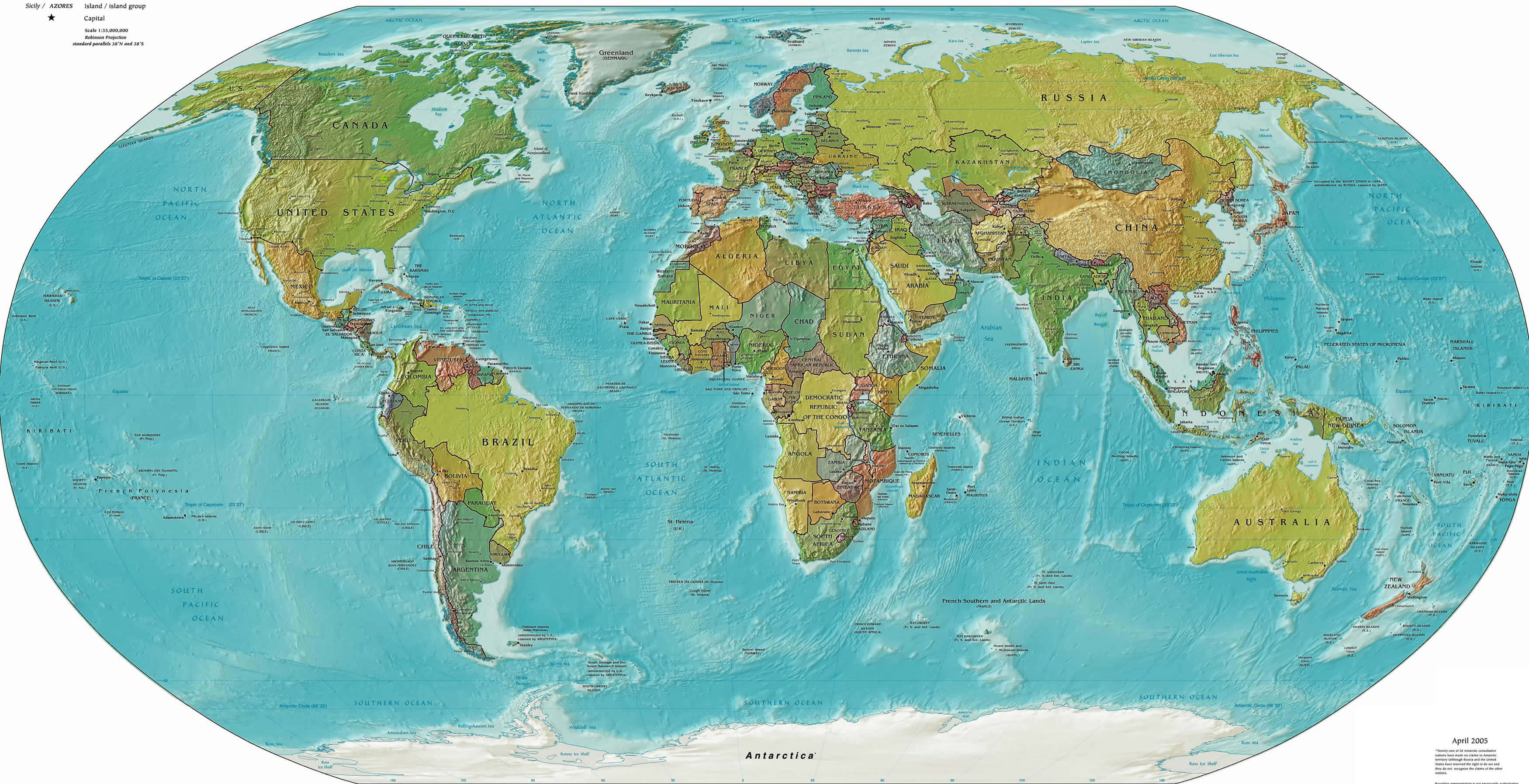world political map cities